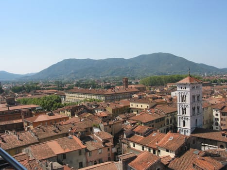 Lucca is a historycal town in Tuscany surrounded by city walls