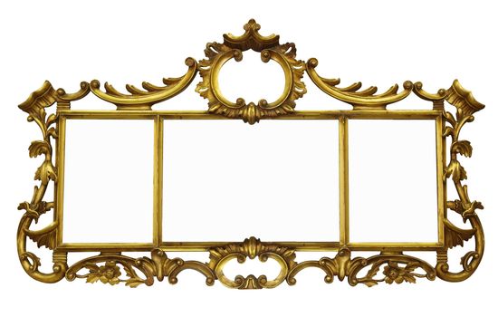 Antique Mirror with Copyspace isolated with clipping path      