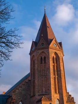 Details of a traditional church in Assens Denmark Vertical     