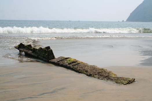 Old rusted ship wreck remains