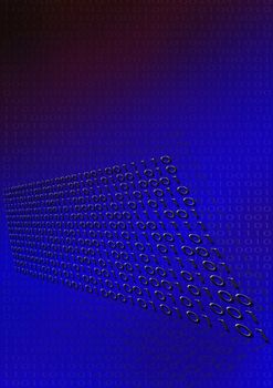 Computer generated digital binary code in blue