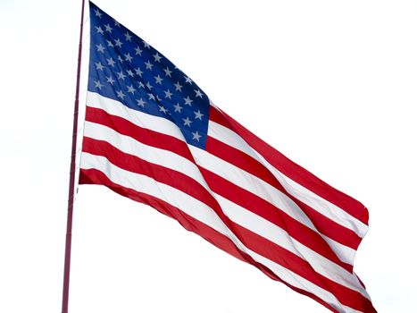 Closeup of an American Flag blowing in the wind