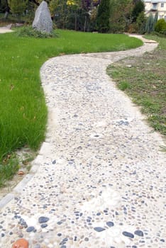 Stone path in a garden