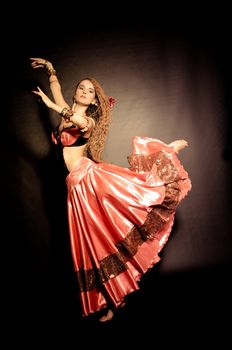 Flamenco dancer in red clothes