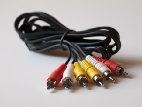  Black wire with multi-coloured tips.