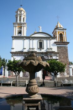 Old mexican catholic cathedral by park