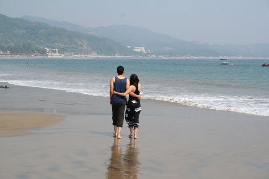 Couple together on beach