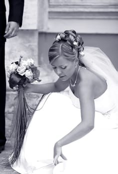Beautiful bride with a bouquet