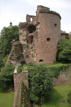 Ruins of part of an old castle architecture