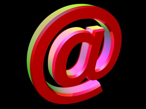 3d colorful e-mail icon - at @