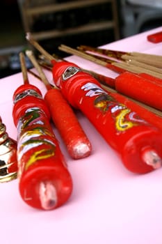 Red candle which use in traditional Chinese wedding.