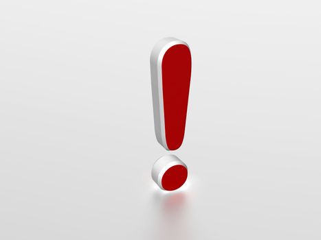 Exclamation sign - computer generated image