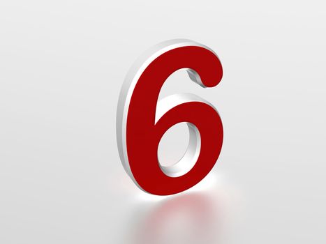 The number 6 - computer generated image