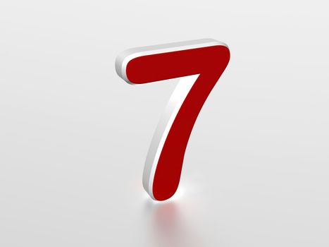The number 7 - computer generated image