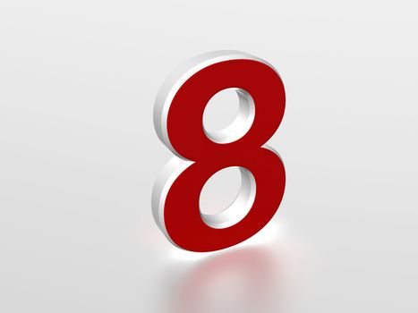 The number 8 - computer generated image