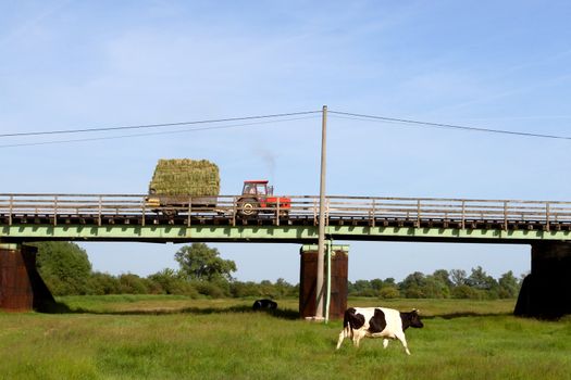 tractor on the bridge