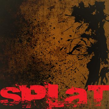 Grunge brown dirty looking background with black stain and splat text and copy space