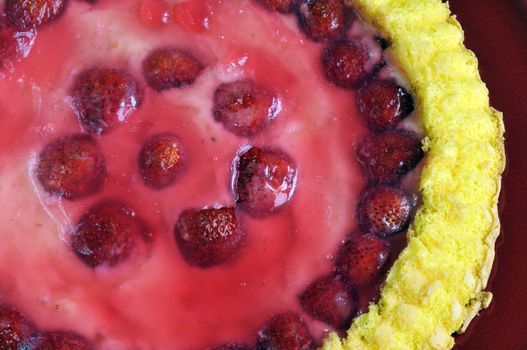 Detail of home made strawbery cake 