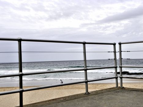 Photo presents balustrade. Photo took on the Bondi beach.