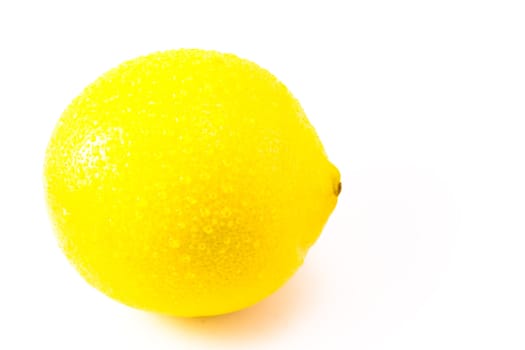 Lemon close up, isolated on white background.