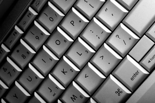 Close up detail shot of a computer keyboard