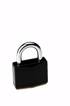 Image of a black padlock on white background