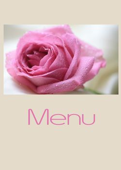 Pink rose card for (wedding) menu