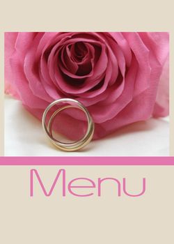 Pink rose card for (wedding) menu