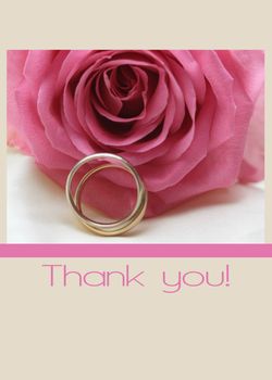 pink rose card thank you with copy space