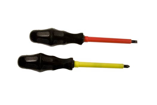 phillips and slotted screwdrivers insulated for electrical work
