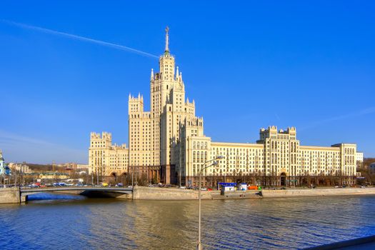 High-altitude building of times of the USSR in Moscow