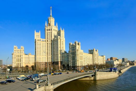 High-altitude building of times of the USSR in Moscow