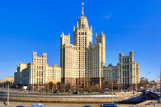 High-altitude building of times of the USSR in Moscow