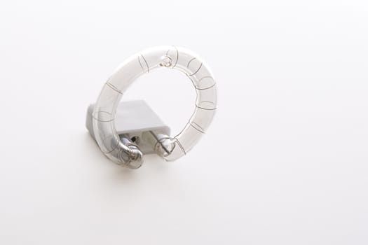 bulb from a studio flash on white background