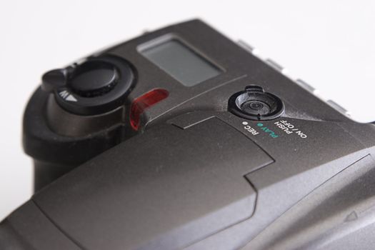 close up of the top of one of the first consumer digital camera