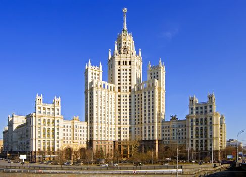 High-altitude building of times of the USSR in Moscow