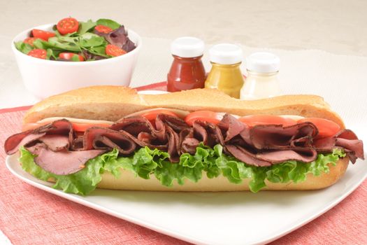 perfect made roast beef sandwich