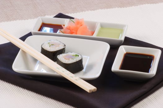 healthy and delicious fresh made  sushi 