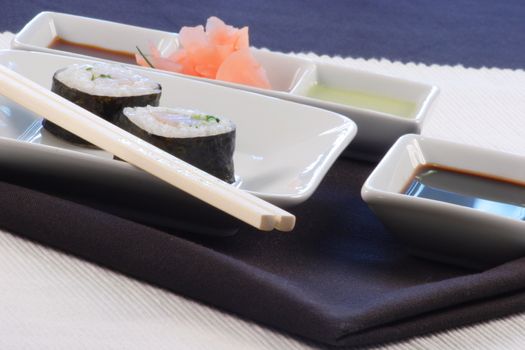 healthy and delicious fresh made  sushi 