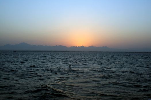 Sea decline. Red sea, Egypt