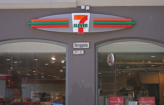 7-eleven store at Torggata, Oslo. 