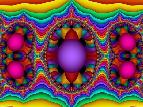 Fractal 3D colorful ornament