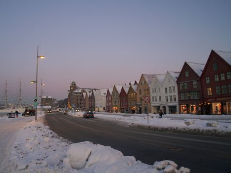 Bryggen Bergen in winter