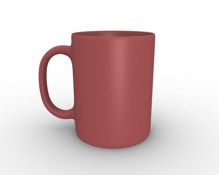 3D rendered illustration of red tea/coffee mug
