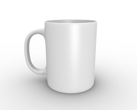 3D rendered illustration of white mug
