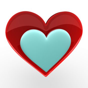 glossy heart 3D illustration 
