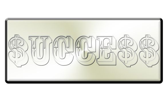 silver success plate with dollar sign instead letter s