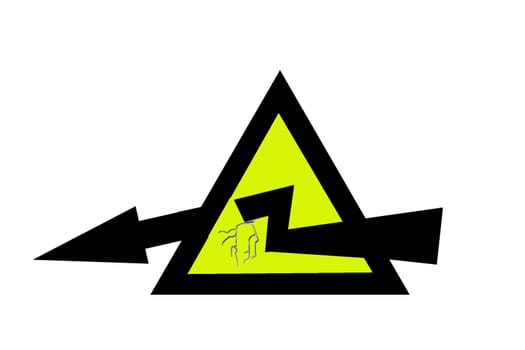 illustration of the caution electricity sign