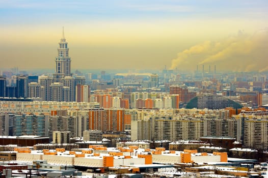 Panoramic kind to winter Moscow