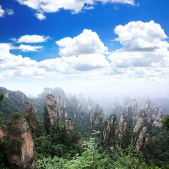 The breathtaking landscape in ZhangJiaJie a national park in China 
